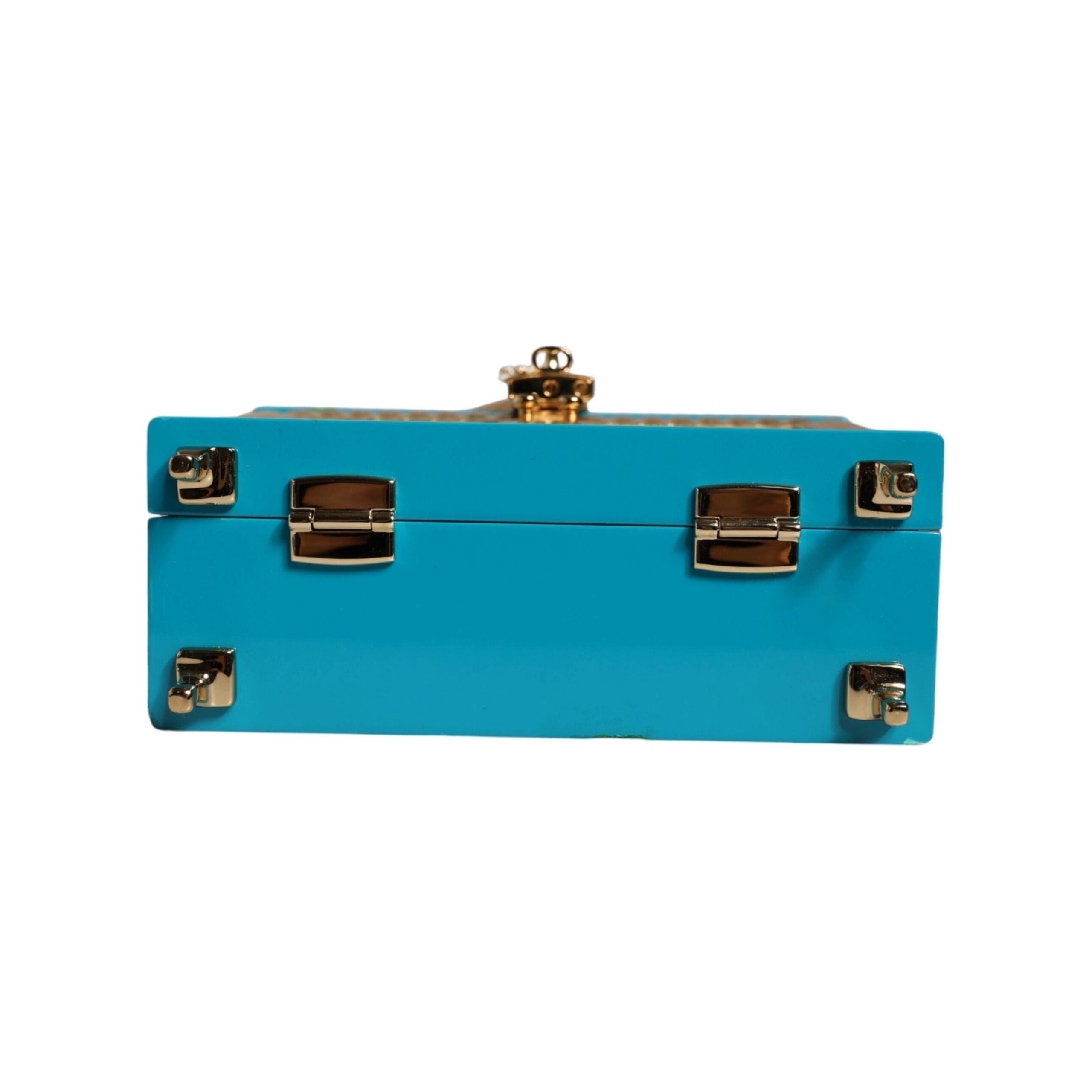 Luxour, Dolce & Gabbana Multicolor Wood Leather Clutch Shoulder Bag, 