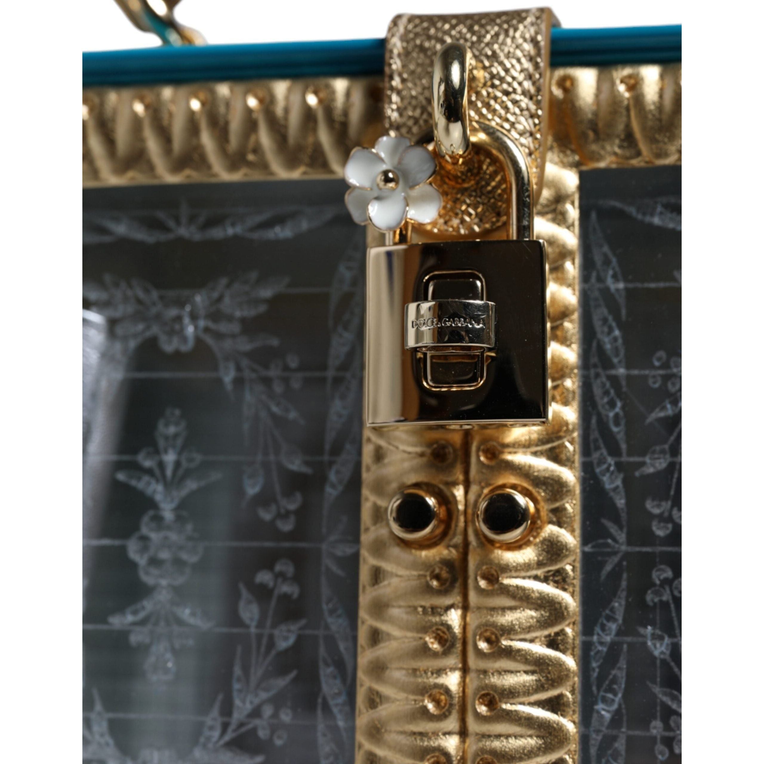Luxour, Dolce & Gabbana Multicolor Wood Leather Clutch Shoulder Bag, 