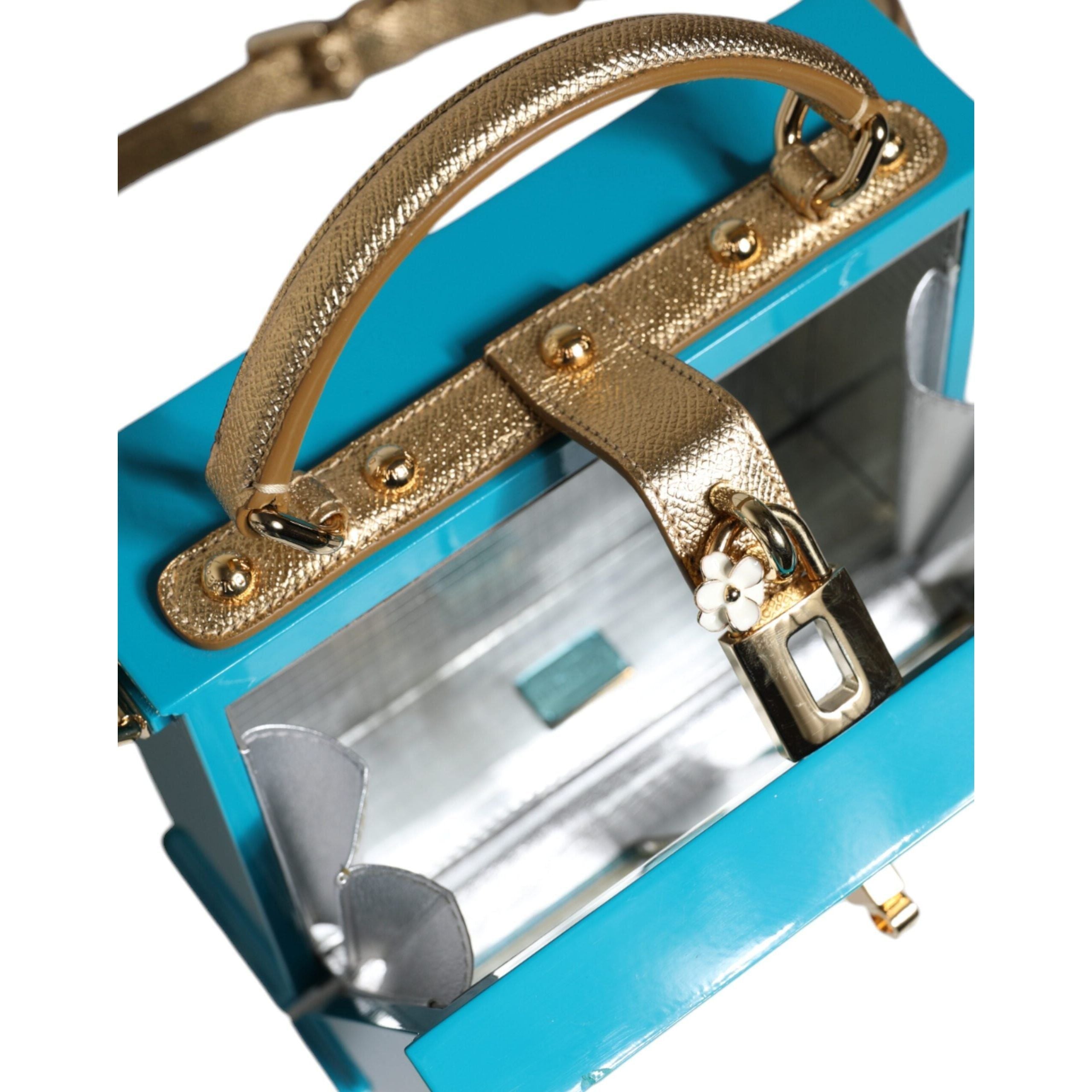 Luxour, Dolce & Gabbana Multicolor Wood Leather Clutch Shoulder Bag, 