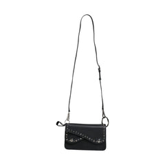 Luxour, Dolce & Gabbana Black Small Leather Studded Shoulder Crossbody Bag, 