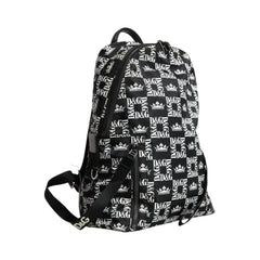Luxour, Dolce & Gabbana Black White DG Crown Logo Nylon Backpack Bag, 