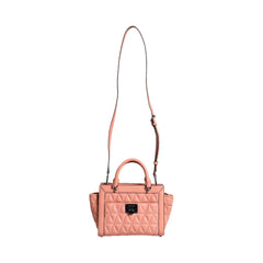 Luxour, Michael Kors Peach Quilted Leather Logo Crossbody VIVIANNE Messenger Bag, 