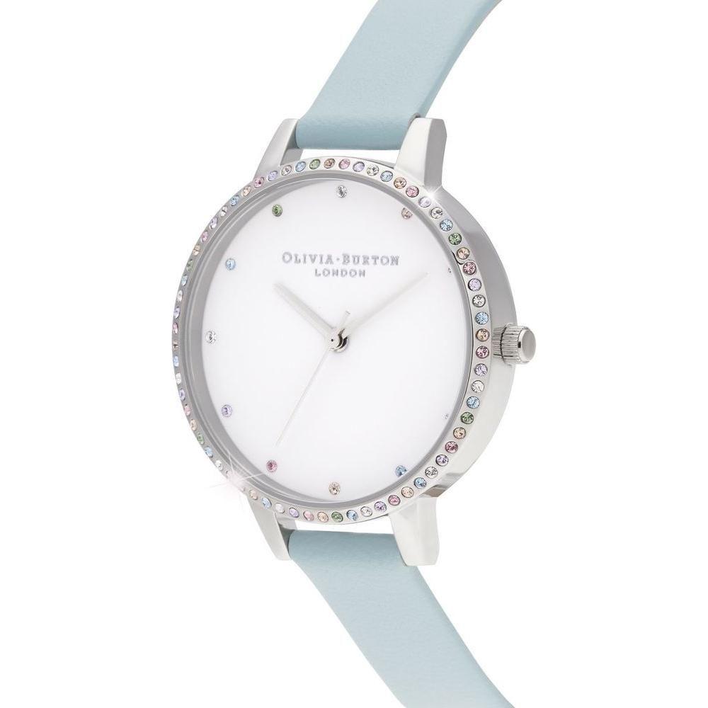 Luxour, Olivia Burton Blue Synthetic Leather Watch, 