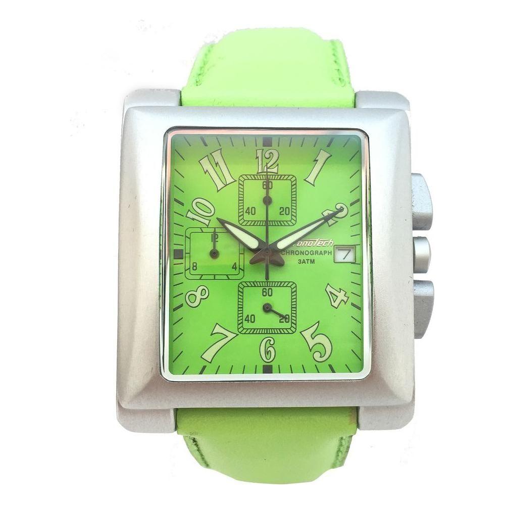 Luxour, Chronotech Green Leather Watch, 