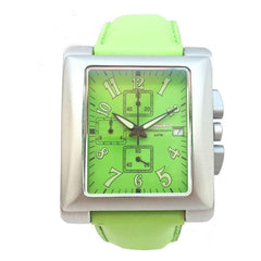 Luxour, Chronotech Green Leather Watch, 