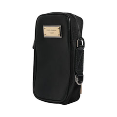 Luxour, Dolce & Gabbana Black Grain Leather Logo Plaque Clutch Bag, 
