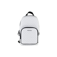 Luxour, Michael Kors Cooper Medium White Signature PVC Sling Backpack, 