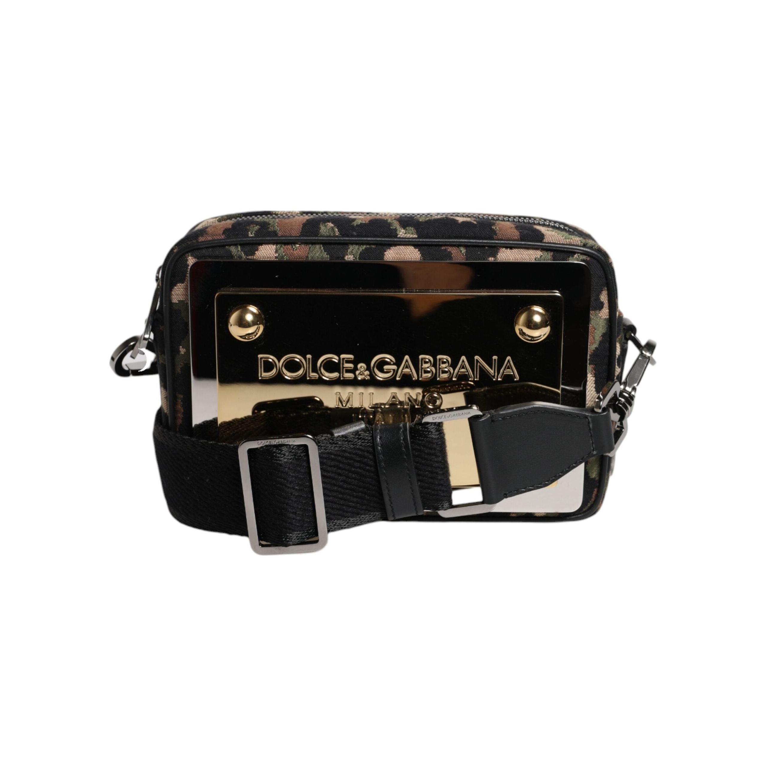 Luxour, Dolce & Gabbana Multicolor Leopard Jacquard DG Logo Crossbody Bag, 