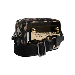 Luxour, Dolce & Gabbana Multicolor Leopard Jacquard DG Logo Crossbody Bag, 