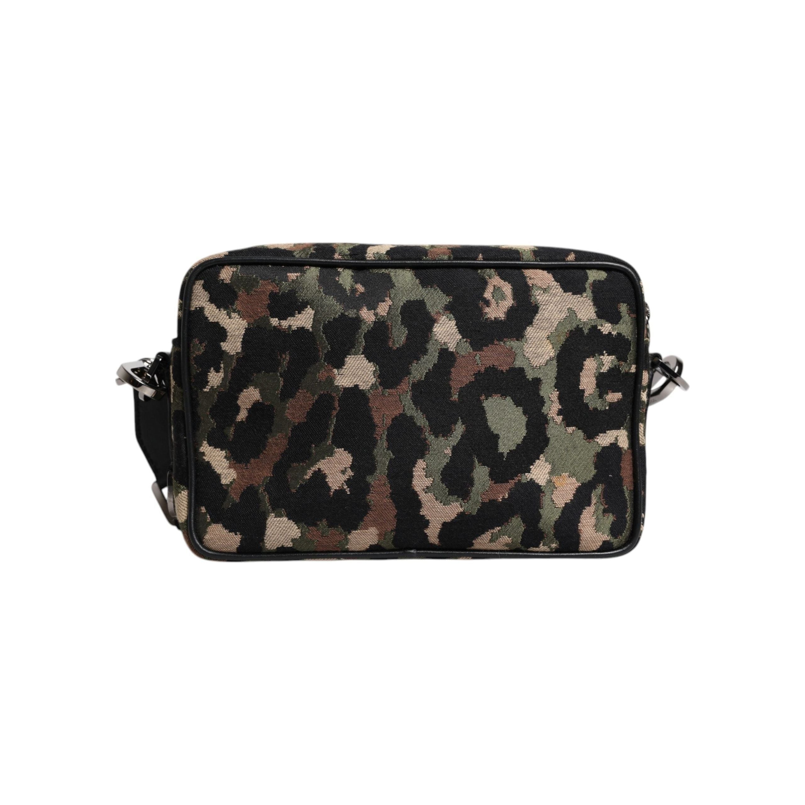 Luxour, Dolce & Gabbana Multicolor Leopard Jacquard DG Logo Crossbody Bag, 