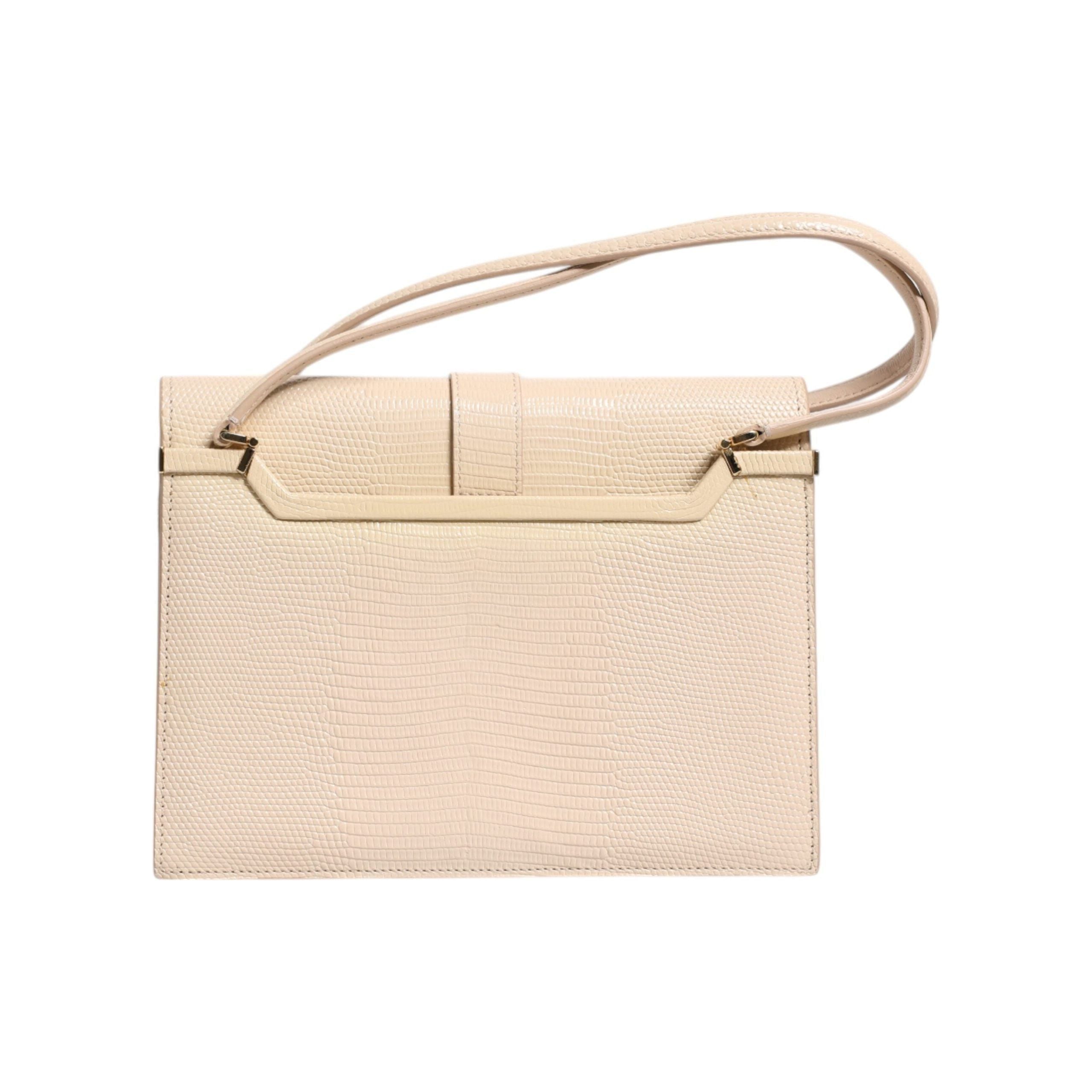Luxour, Dolce & Gabbana Beige Leather Ingrid Top Handle Shoulder Bag, 