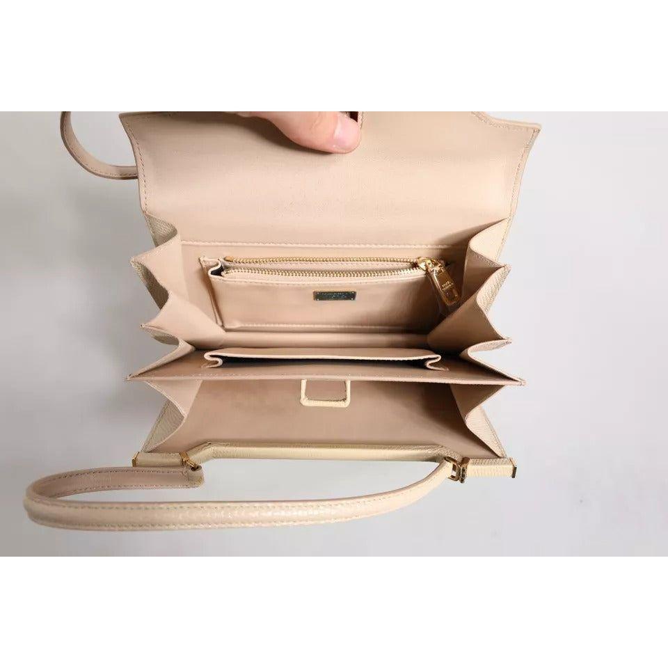 Luxour, Dolce & Gabbana Beige Leather Ingrid Top Handle Shoulder Bag, 