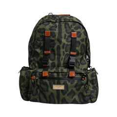 Luxour, Dolce & Gabbana Green Leopard Nylon Travel Back Pack Bag, 