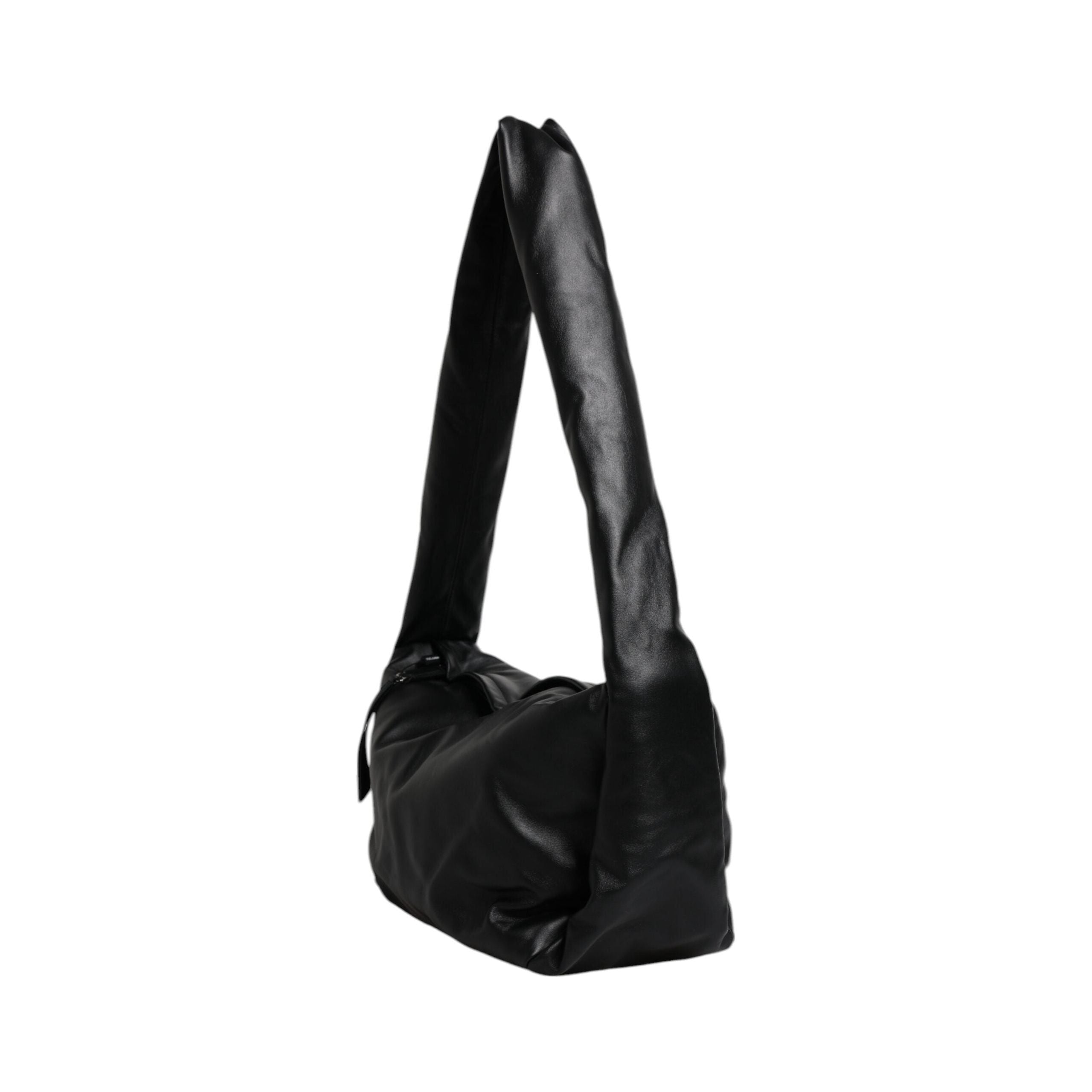 Luxour, Dolce & Gabbana Black Leather Logo Plaque Shoulder Bag, 