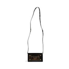 Luxour, Dolce & Gabbana Black Patent Leather Logo Plaque Crossbody Bag, 