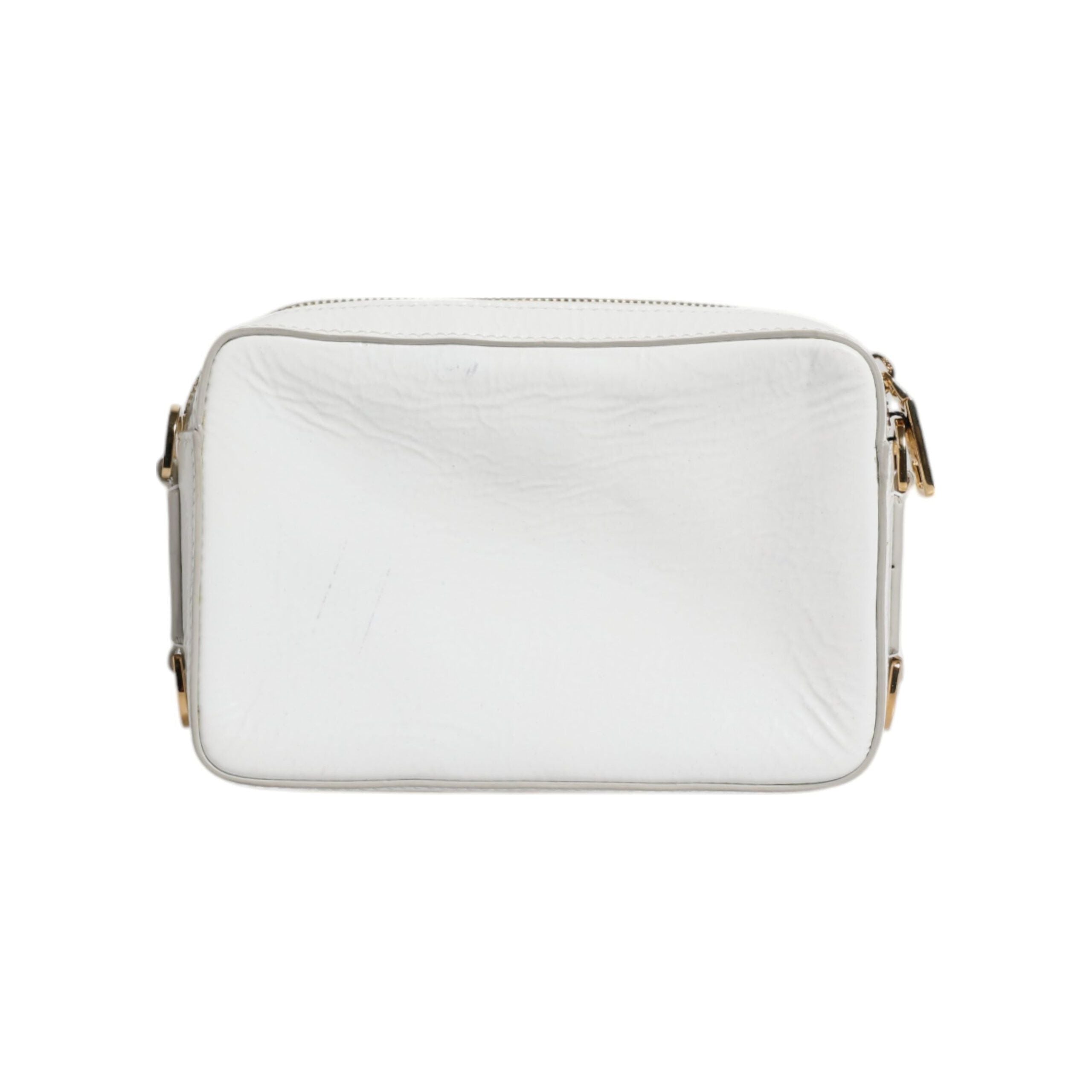 Luxour, Dolce & Gabbana White Leather Logo Plaque Crossbody Bag, 