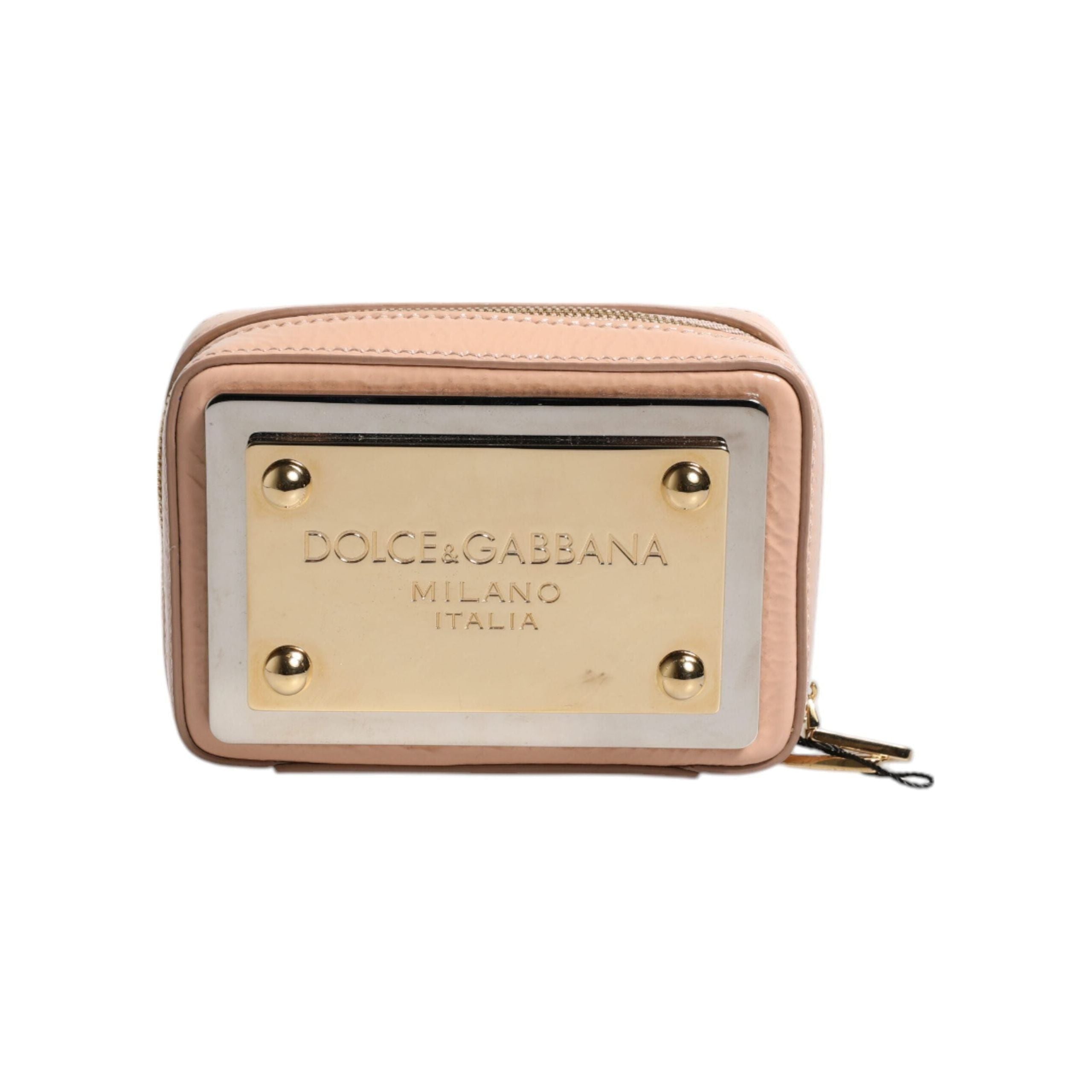 Luxour, Dolce & Gabbana Nude Leather Logo Plaque Crossbody Bag, 