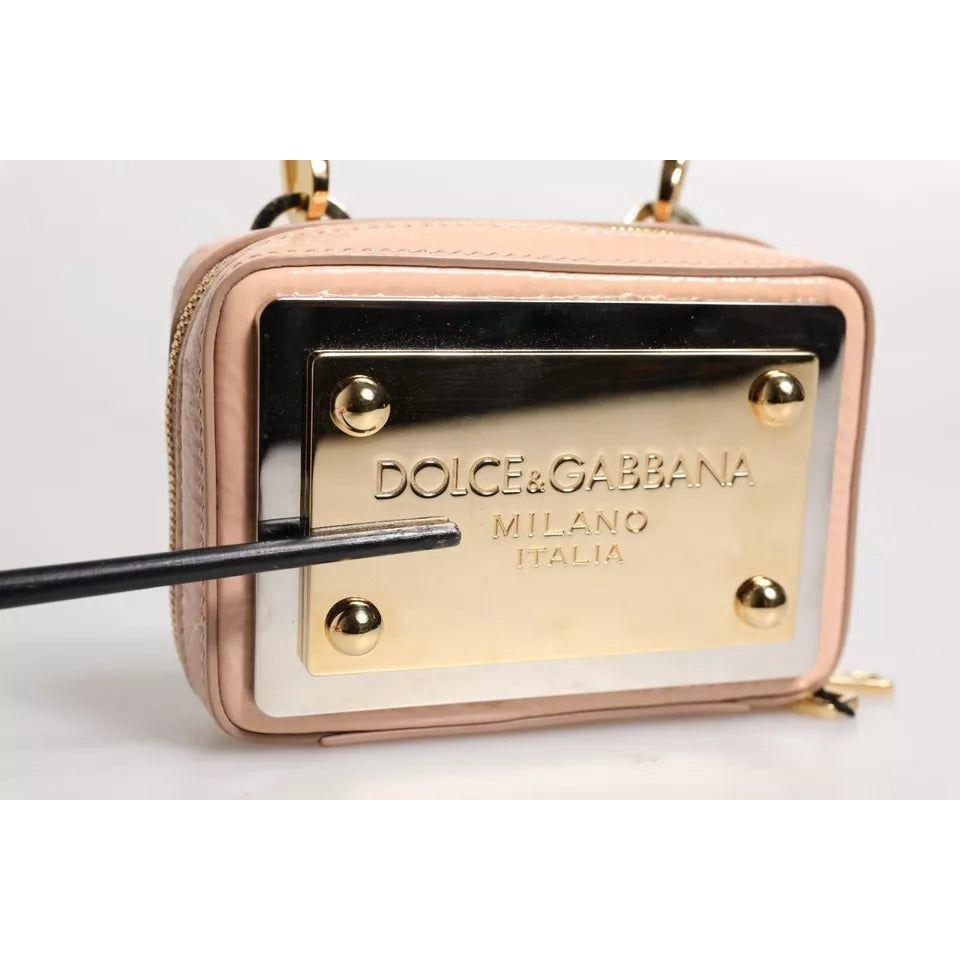Luxour, Dolce & Gabbana Nude Leather Logo Plaque Crossbody Bag, 