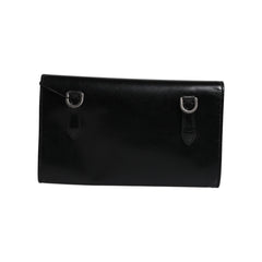 Luxour, Dolce & Gabbana Black Leather Logo Embossed Crossbody Bag, 