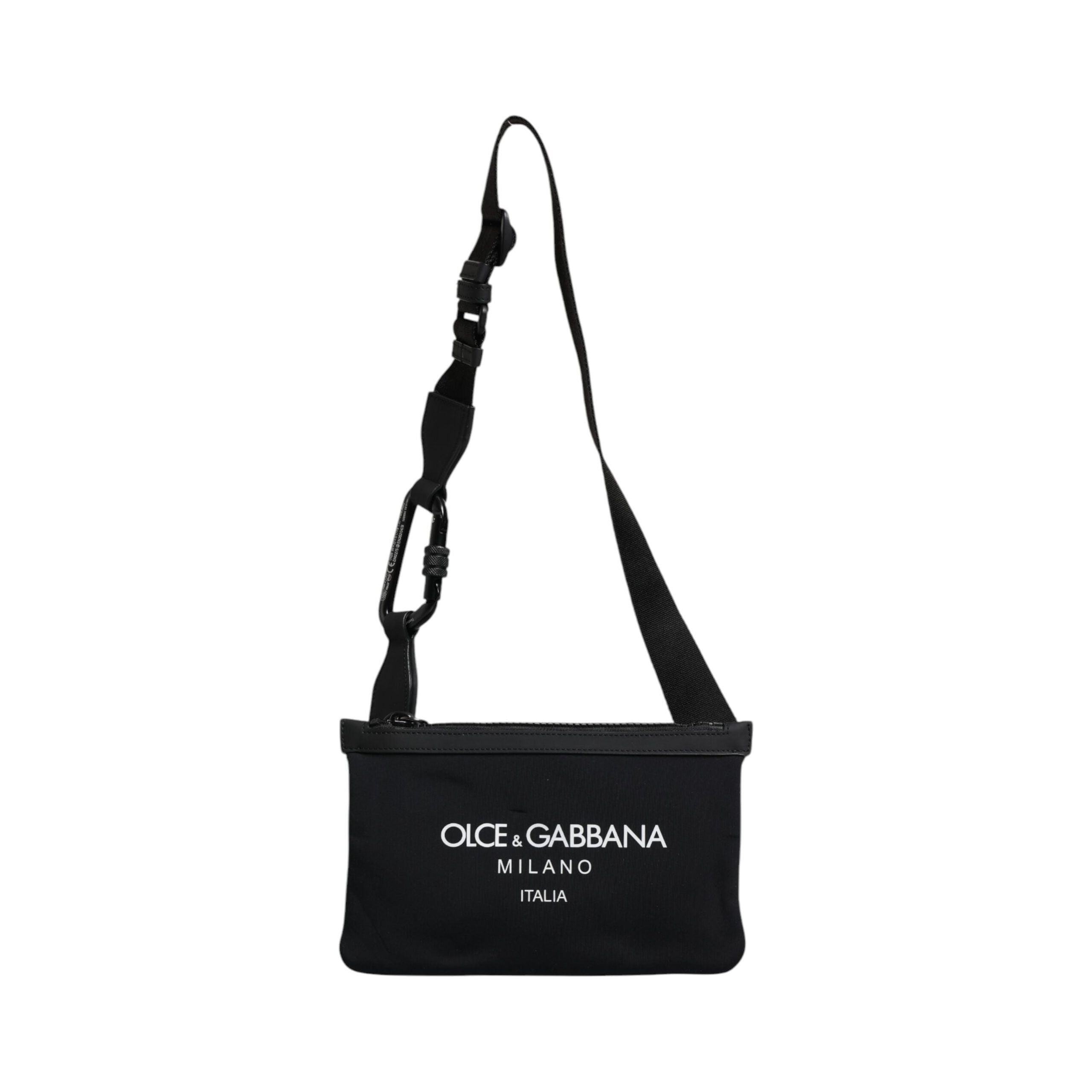 Luxour, Dolce & Gabbana Black Nylon Logo Purse Crossbody Sling Bag, 