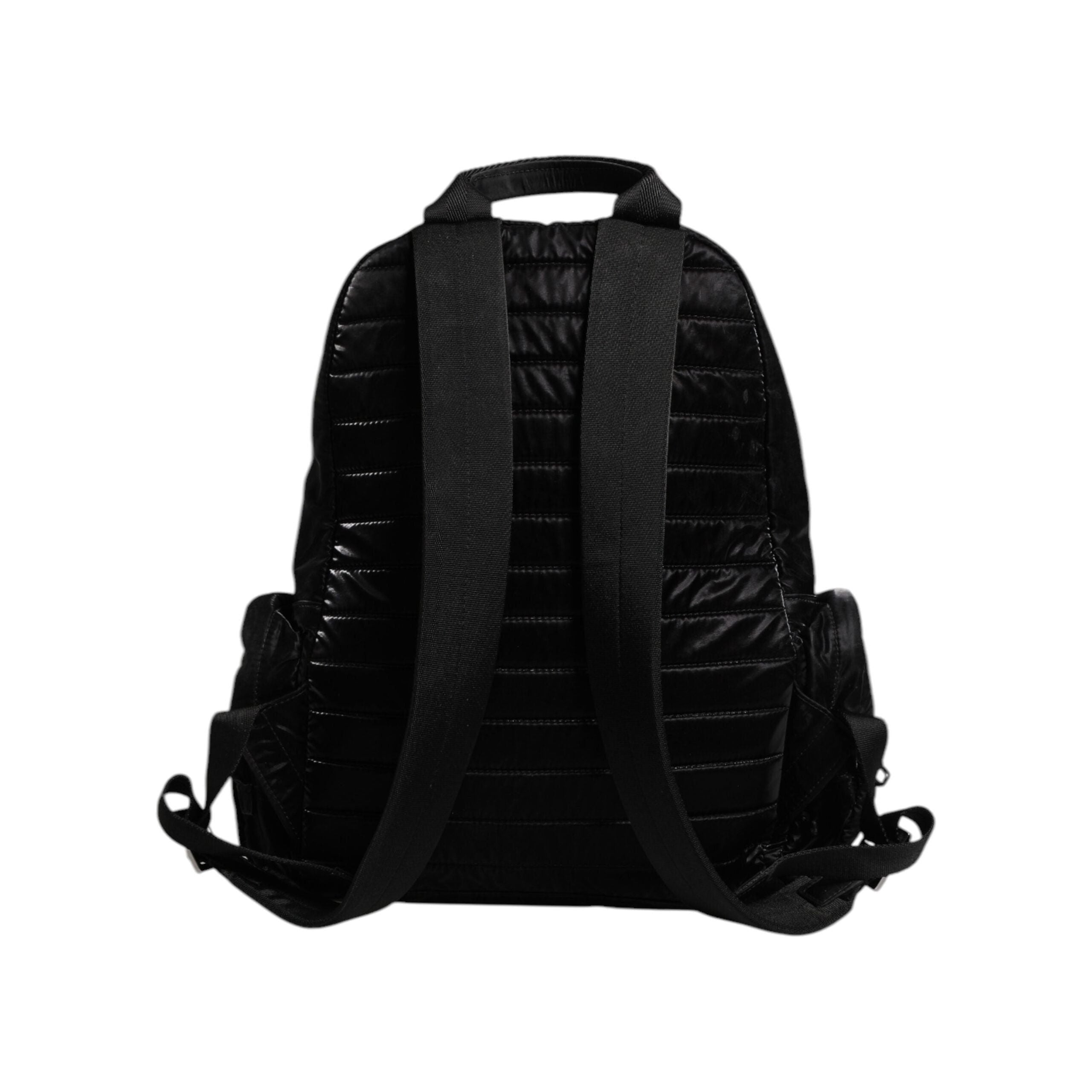Luxour, Dolce & Gabbana Black Nylon Logo Plaque Travel School Backpack Bag, 