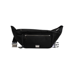 Luxour, Dolce & Gabbana Black Polyester Logo Plaque Belt Waist Men Fanny Pack Bag, 
