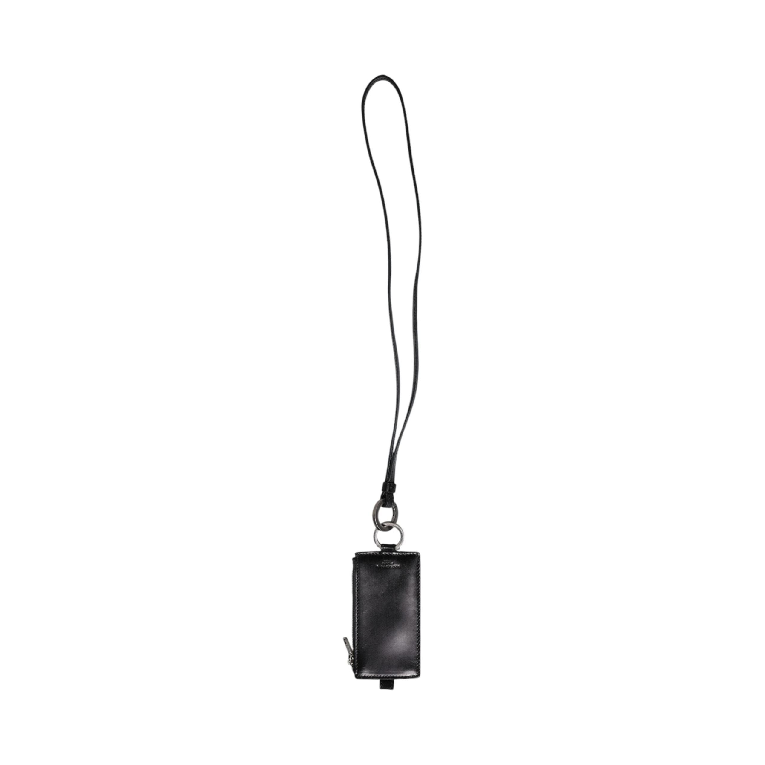 Luxour, Dolce & Gabbana Black Horse Leather Lanyard Logo Card Holder Wallet, 