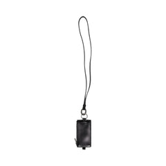 Luxour, Dolce & Gabbana Black Horse Leather Lanyard Logo Card Holder Wallet, 