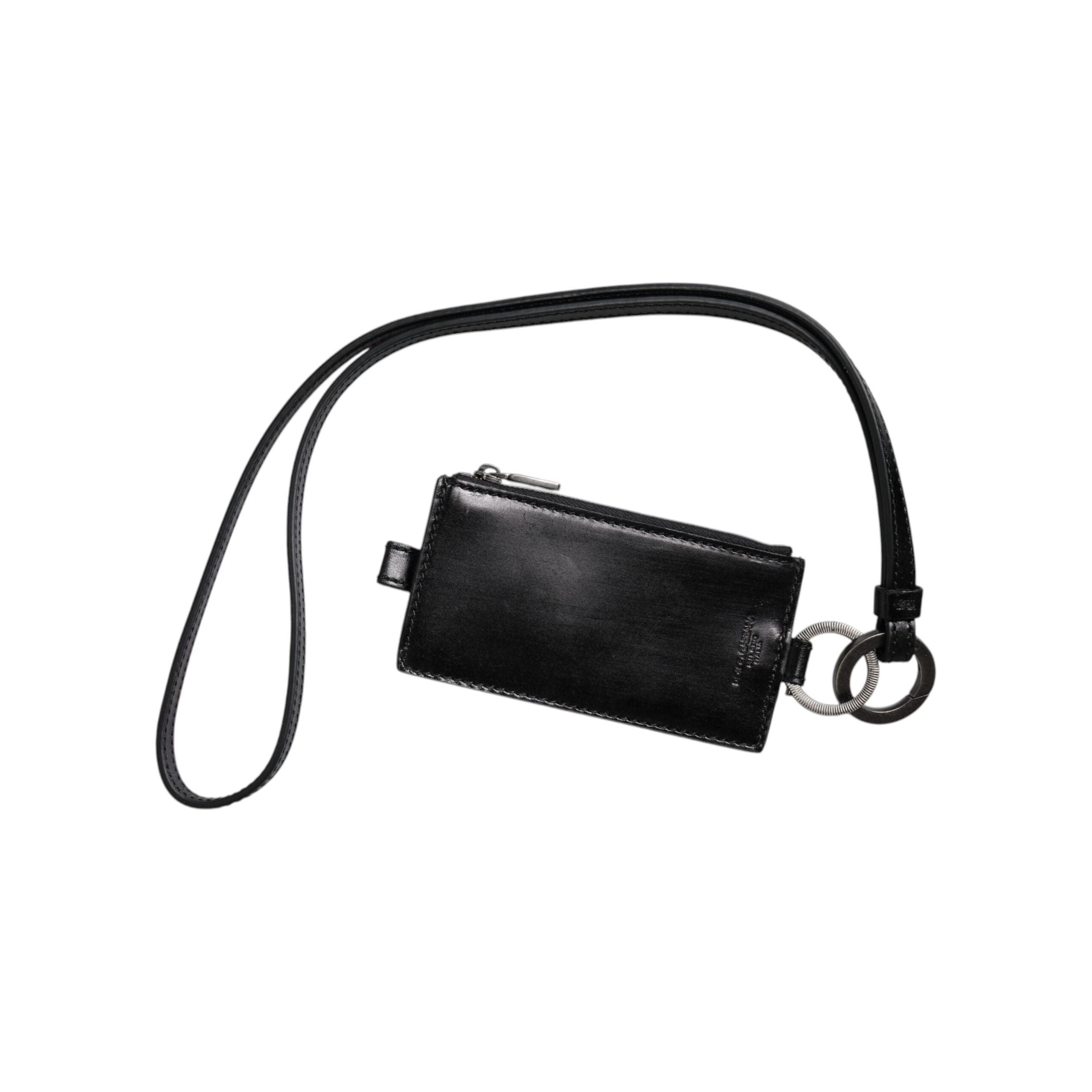 Luxour, Dolce & Gabbana Black Horse Leather Lanyard Logo Card Holder Wallet, 