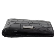 Luxour, Dolce & Gabbana Black Exotic Leather Bifold Card Holder Wallet, 