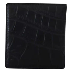 Luxour, Dolce & Gabbana Black Exotic Leather Bifold Card Holder Wallet, 