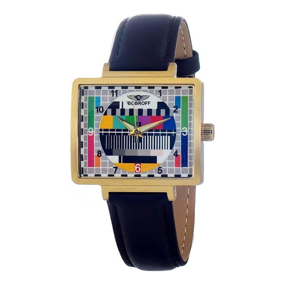Luxour, Bobroff Black Leather Watch, 