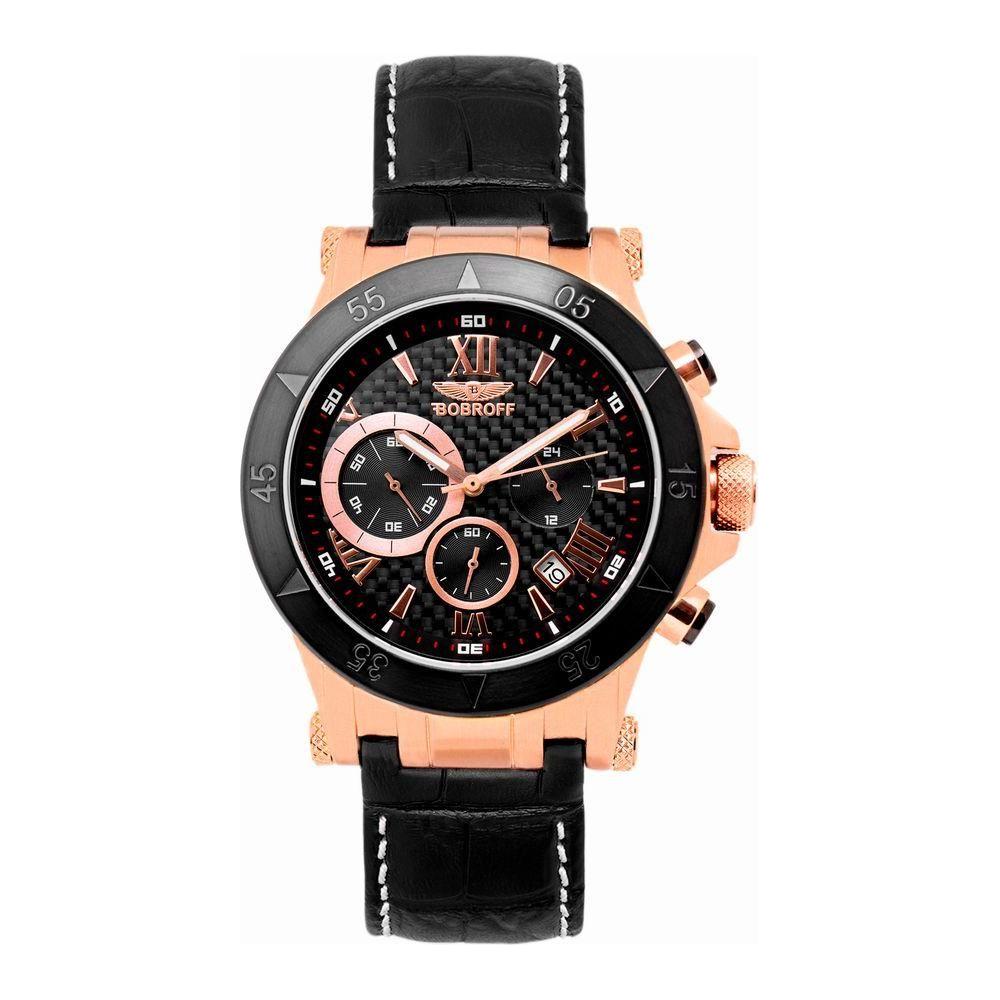 Luxour, Bobroff Black Leather Watch, 