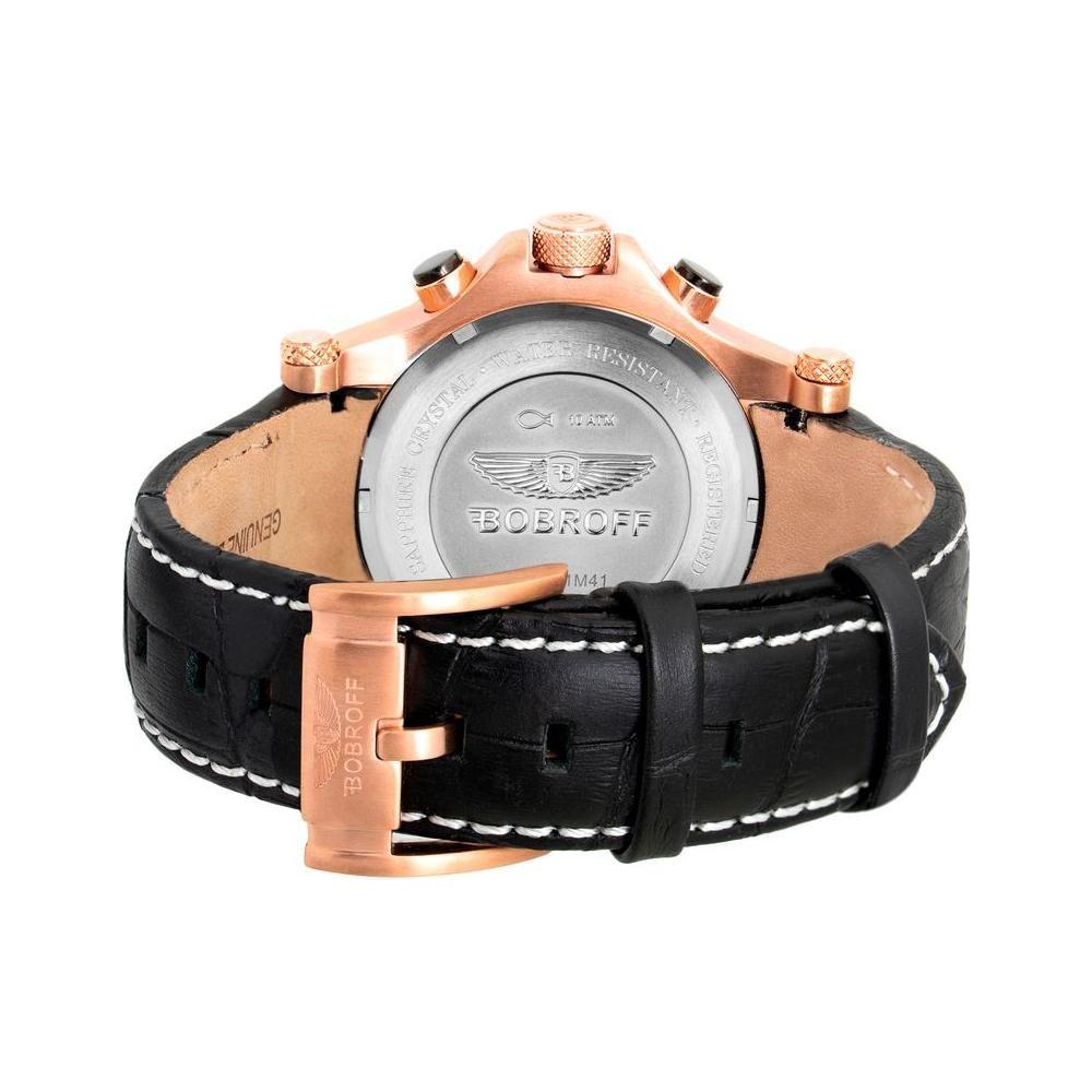 Luxour, Bobroff Black Leather Watch, 