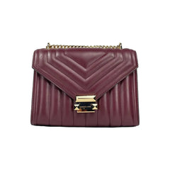 Luxour, Michael Kors Whitney Medium Chain Shoulder Flap Crossbody Oxblood, 