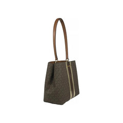 Luxour, Michael Kors Medium Pratt Bucket Shoulder Bag Purse Brown, 