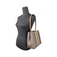 Luxour, Michael Kors Medium Pratt Bucket Shoulder Bag Purse Brown, 