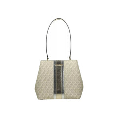 Luxour, Michael Kors Medium Pratt Bucket Shoulder Bag Purse Pale Gold/Cream, 