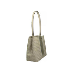 Luxour, Michael Kors Medium Pratt Bucket Shoulder Bag Purse Pale Gold/Cream, 