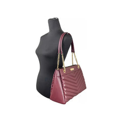 Luxour, Michael Kors Whitney Medium Chain Shoulder Bag Purse Oxblood, 