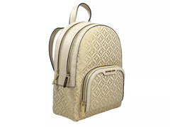 Luxour, Michael Kors Jaycee Medium Zip Pocket Backpack Bag Cream Gold, 