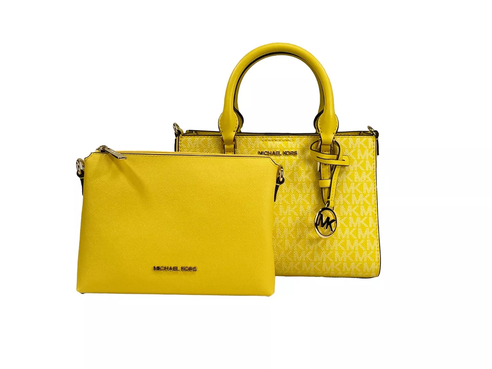 Luxour, Michael Kors Charlotte 3 in 1 Satchel Bag Crossbody Golden Yellow, 