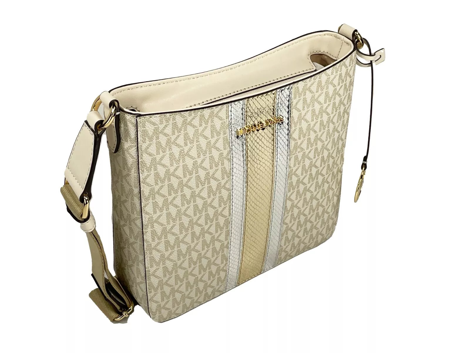 Luxour, Michael Kors Jet Set Small Messenger Crossbody Bag Pale Gold, 