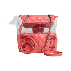 Luxour, Chanel Pink Vinyl Leather Backpack Purse Bag, 