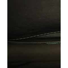 Luxour, Chanel Dark Green Leather Shoulder Bag Gray Metal Purse Bag, 