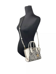 Luxour, Michael Kors Avril XS Cream Cheetah Satchel Crossbody Bag Purse, 
