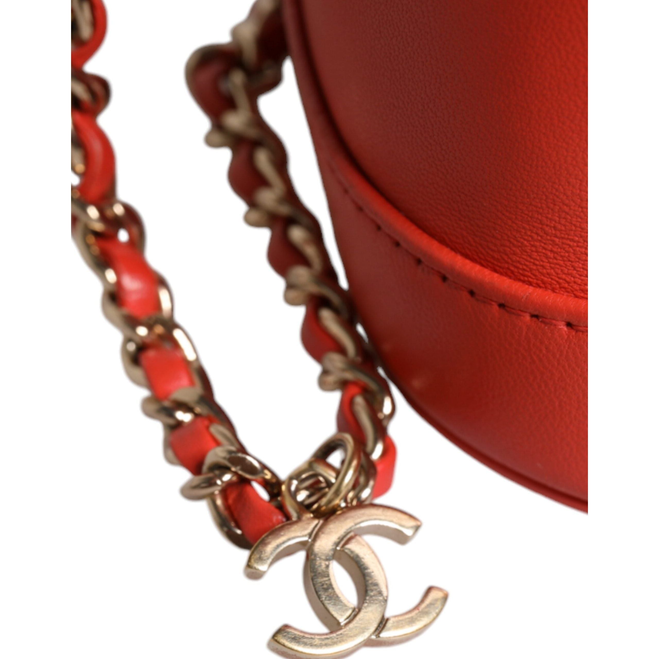 Luxour, Chanel Orange Coco Mark Vanity Chain Shoulder Hand Purse, 