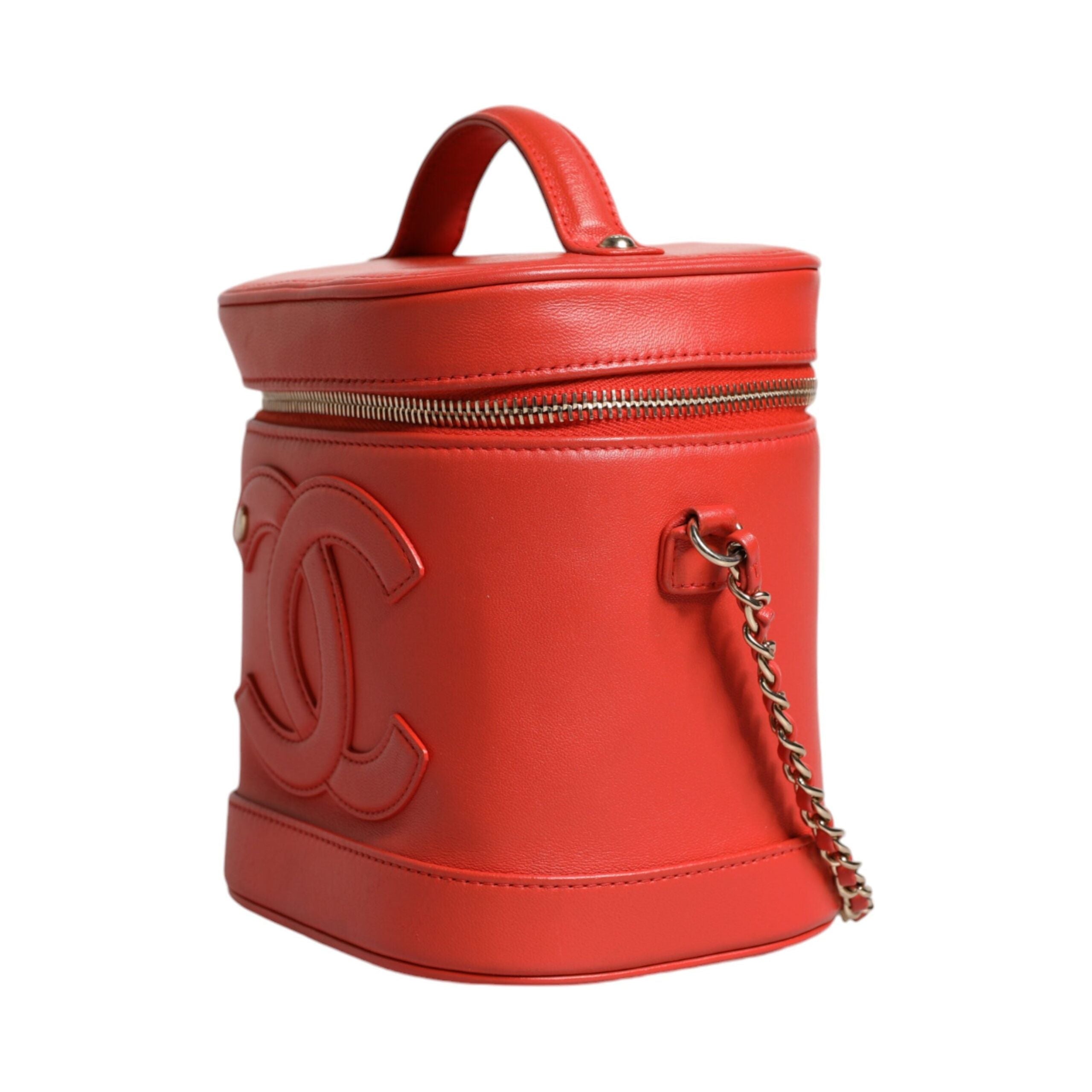 Luxour, Chanel Orange Coco Mark Vanity Chain Shoulder Hand Purse, 