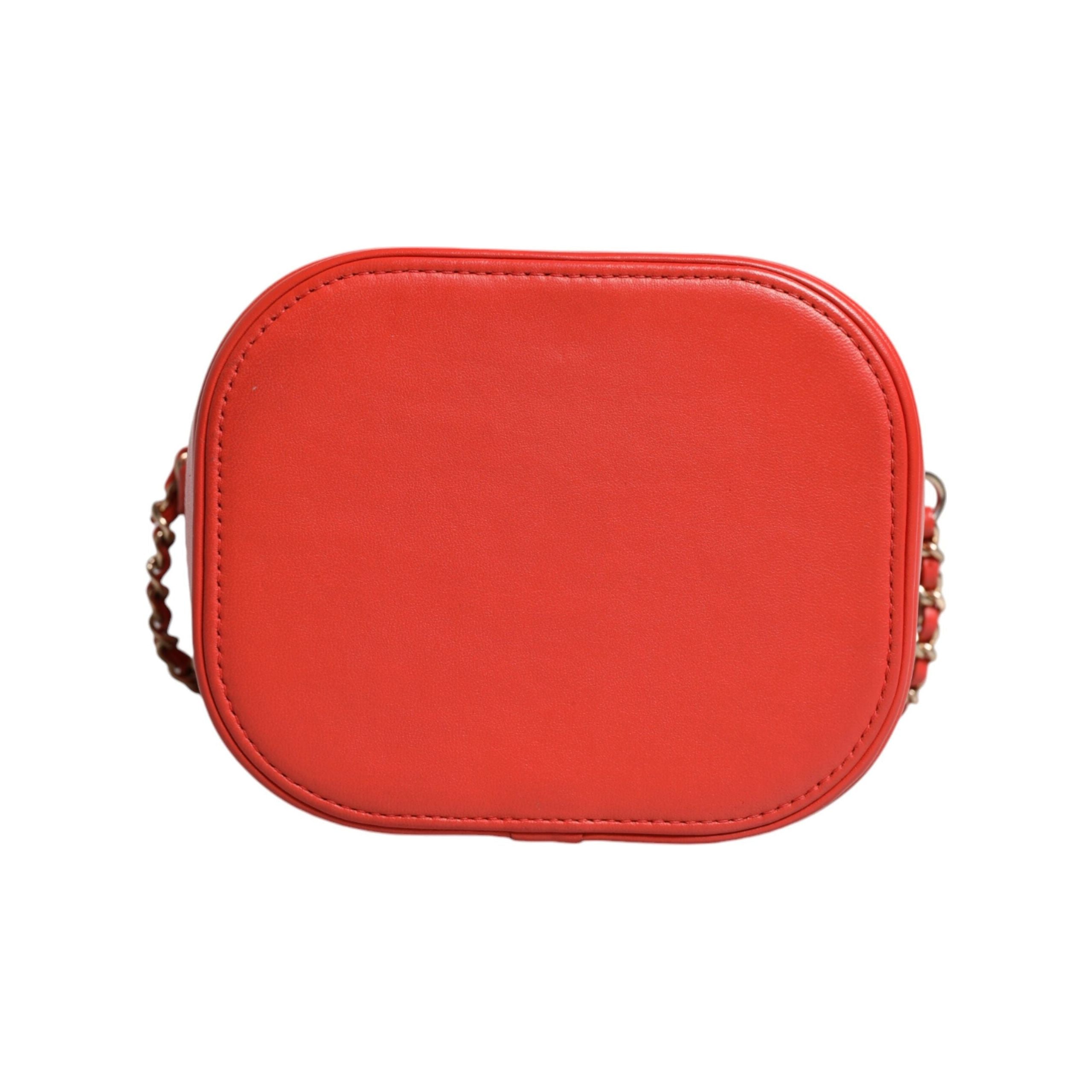 Luxour, Chanel Orange Coco Mark Vanity Chain Shoulder Hand Purse, 
