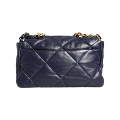 Luxour, Chanel Blue Leather Large Quilted Chain Hand Shoulder Bag, 
